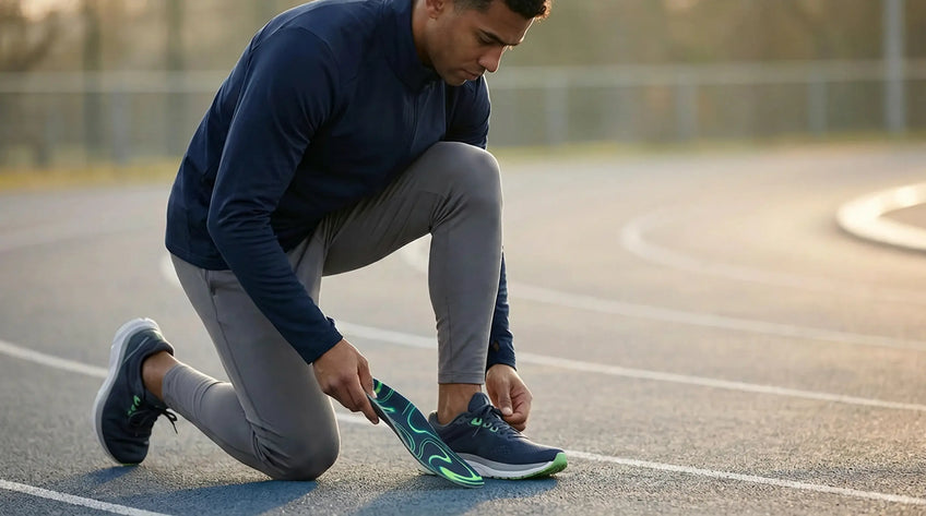 Runner in motion highlighting alignment and daily training support